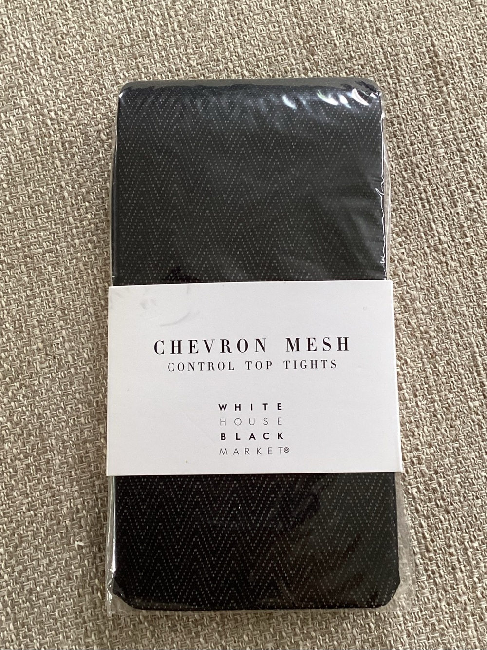 White House Black Market Black Chevron Mesh Control Top Tights Size S/M